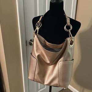 Rose Gold Slouch Shoulder Purse
